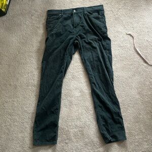 Dark green brushed cotton traveller pants